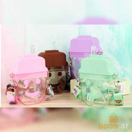 Бутылка для воды "Смайлик" с трубочкой  Smile bottle